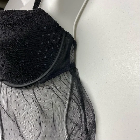 VS BLK Sexy Little Things Nightgown, 36D. *P1060 - Picture 6 of 9